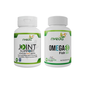 Nveda Omega 3 Fish Oil 60 Capsules & Joint Support 60 Tablets  (Combo), 170 grams
