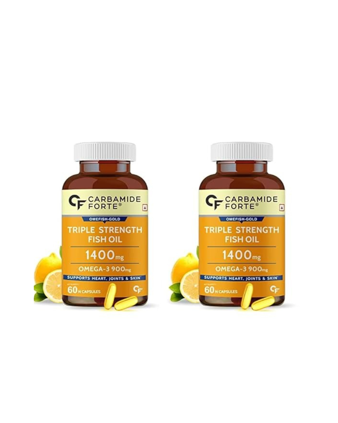 Carbamide Forte Triple Strength Fish Oil Capsules 60 Count (Pack of 2)