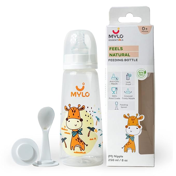 Baby 2 in 1 Feeding Bottle with Spoon (250 ml)
