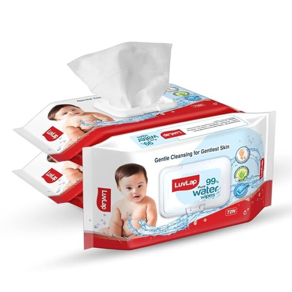 LuvLap 99% Pure Water Baby Wipes (Pack of 3)