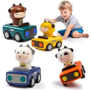 Friction-Powered Cars for Toddlers (Pack of 4)