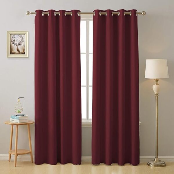 Plain Blackout Door Curtains 9 Feet Long Set of 2