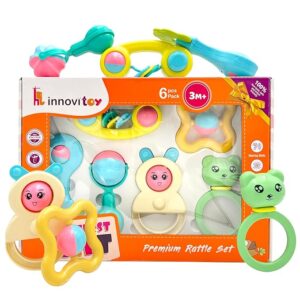 Rattles Infant Colourful Plastic Non Toxic (Pack of 6)