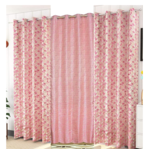 Texture Pattern Jacquard Jute Room Darkening Curtains (Pack of 3)