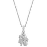 Silver Radha-Krishna Pendant with Box Chain