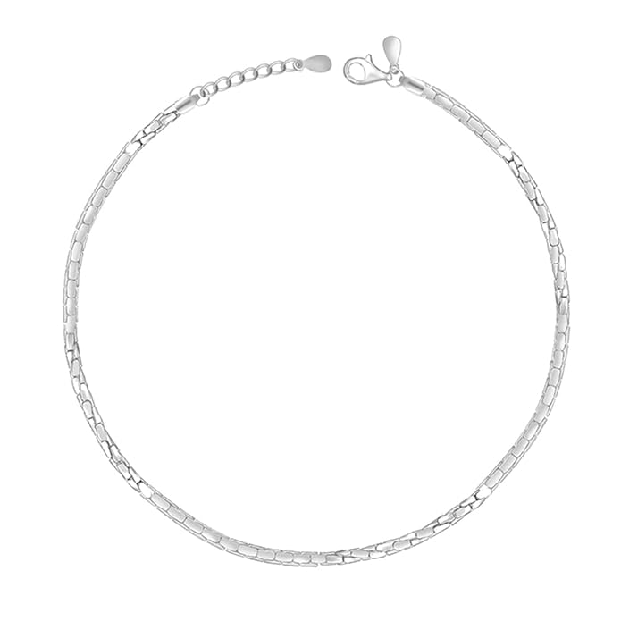 Silver Anklet for Women, Single
