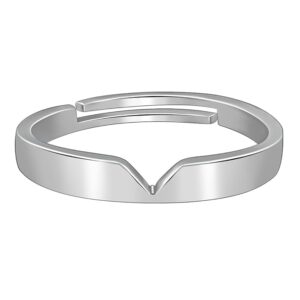 Silver Classic V Ring For Him - 20, Adjustable