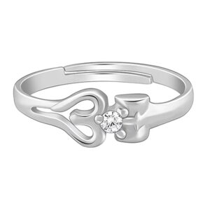 Silver Om Shiva Ring for Him, Adjustable, Fixed Size