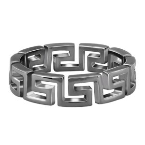 Silver Black Rhodium Conqueror Ring For Him, Fixed Size