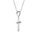 Silver Blessed Holy Cross Pendant with Link Chain