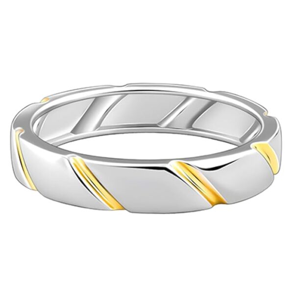 Silver Dual Tone Charismatic Ring For Him ,Fixed Size