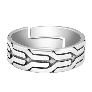 Oxidised Silver Classy Ring For Him, Adjustable