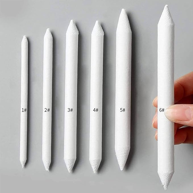 6 Piece Blending Stumps and Tortillions Paper Art Blenders