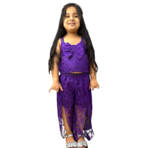 Kids Girls Stylish Floral Printed Co-Ord Set
