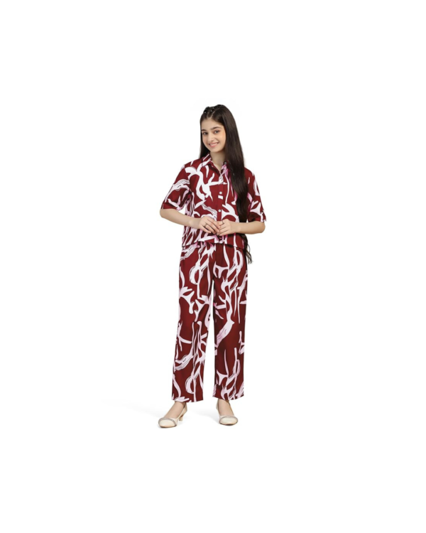 Girl's Cotton Blend Printed Co-Ord Set