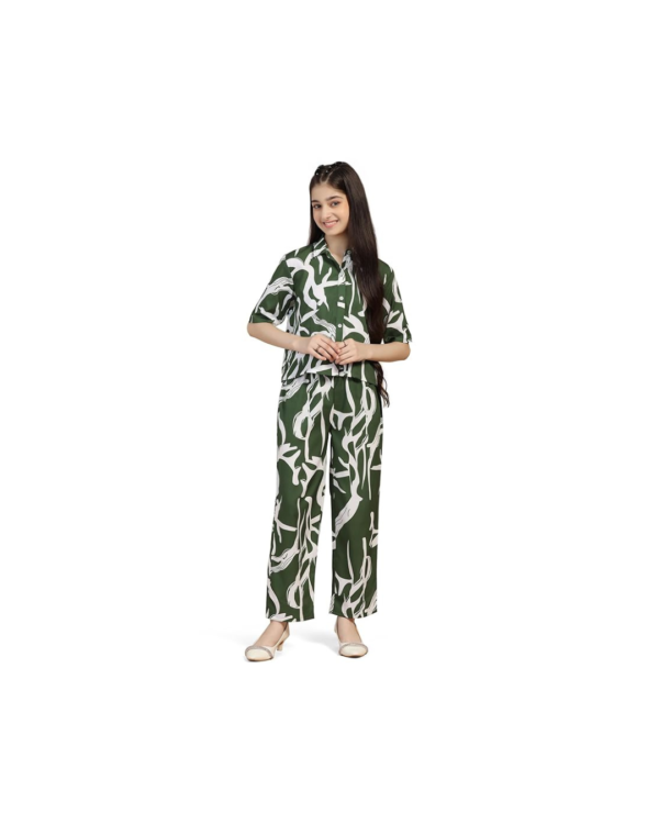 Girl's Cotton Blend Printed Co-Ord Set