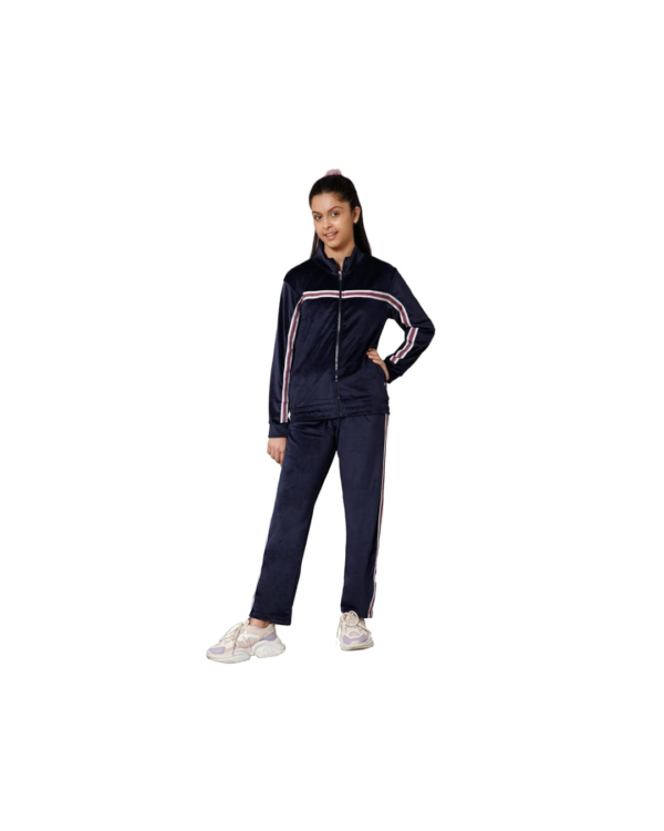 Polyester Girls Velvet Casual Style Tracksuit Co-Ords Set